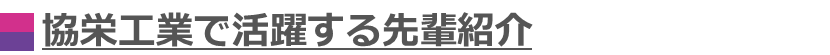 協栄工業で活躍する先輩紹介